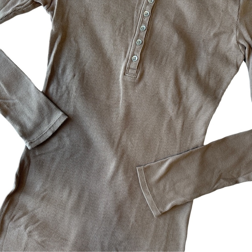 Calvin Klein Taupe Long Sleeve Dress 100% Cotton - Picture 13 of 16